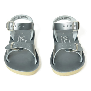 Salt-Water – Surfer Sandalen aus wasserfestem Leder | Silber