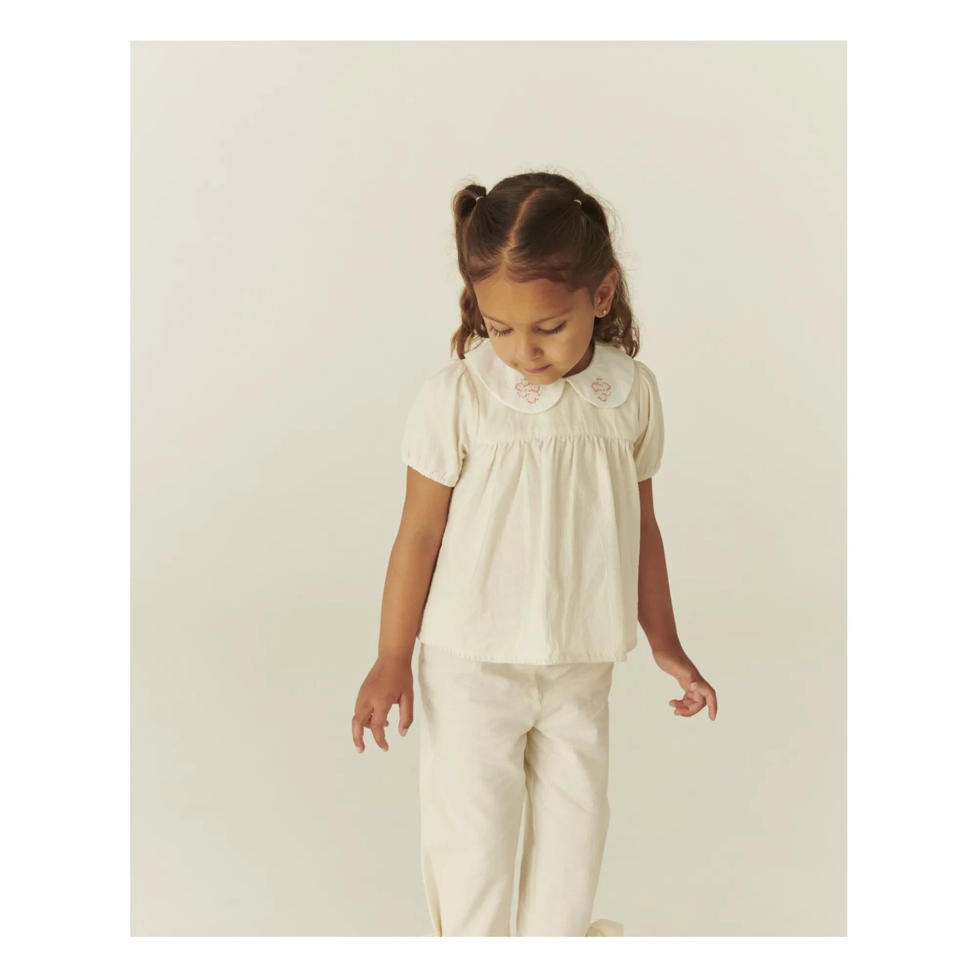 Copenhagen Colors - Rüschenbluse Claudine Kragen Bio-Baumwolle | Creme