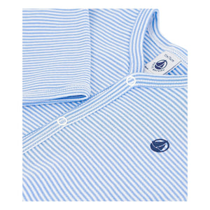 Petit Bateau - Organik Pamuklu Çizgili Pijama | Mavi