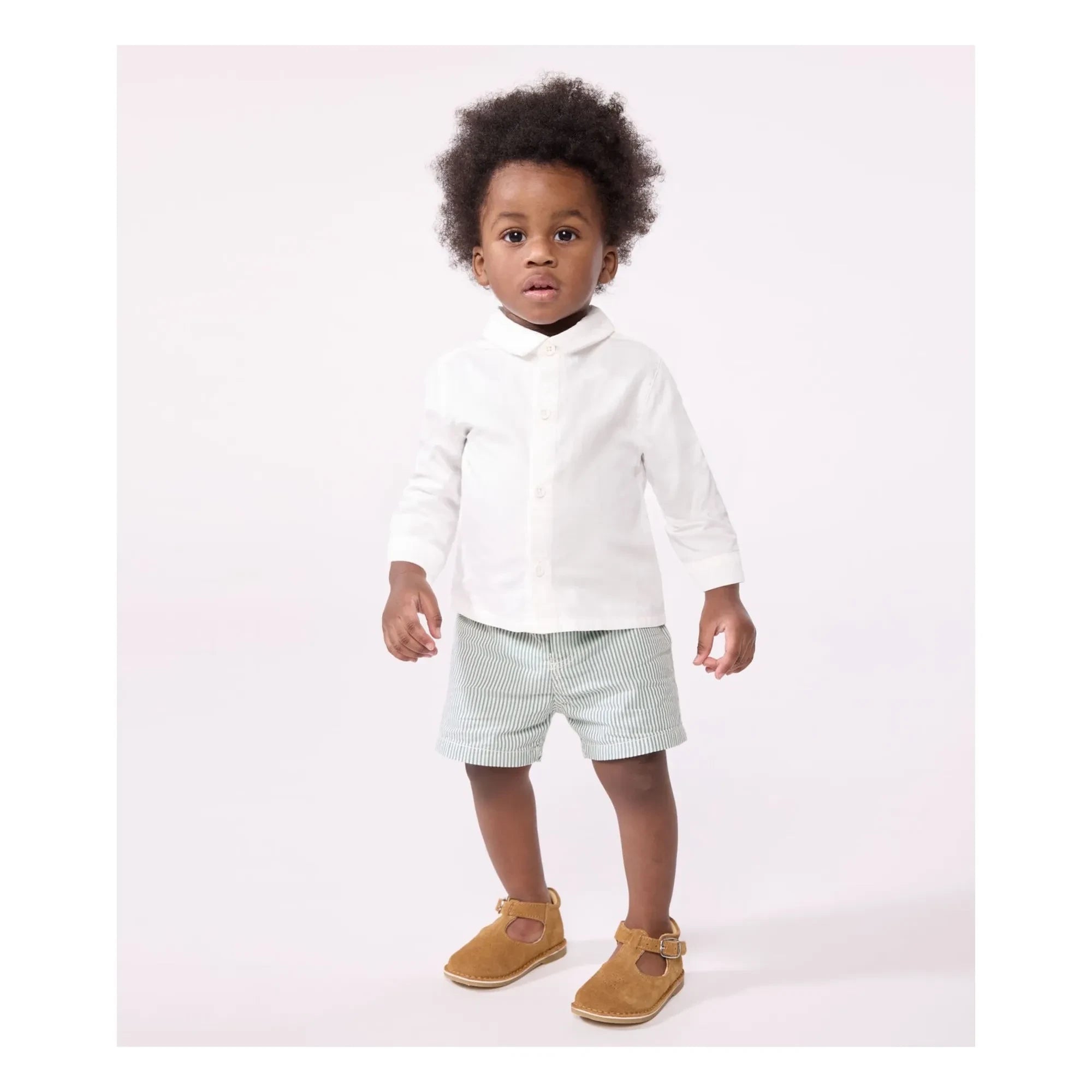 Petit Bateau - Baptism Organic Cotton Shirt | White