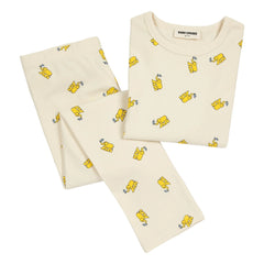 Bobo Choses - Filli Organik Pamuklu Fitilli Pijama | Bej