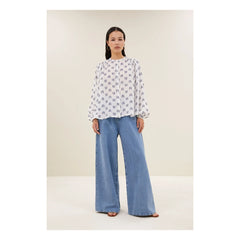 By Bar - Nyka Oase Baumwollbluse | Blau