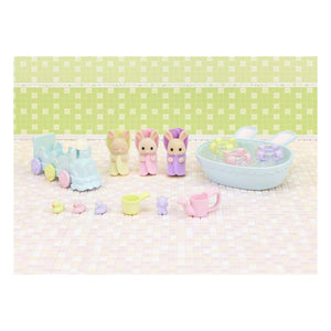 Sylvanian Families - Hasen-Drillinge Creme & Badewannen-Zubehör