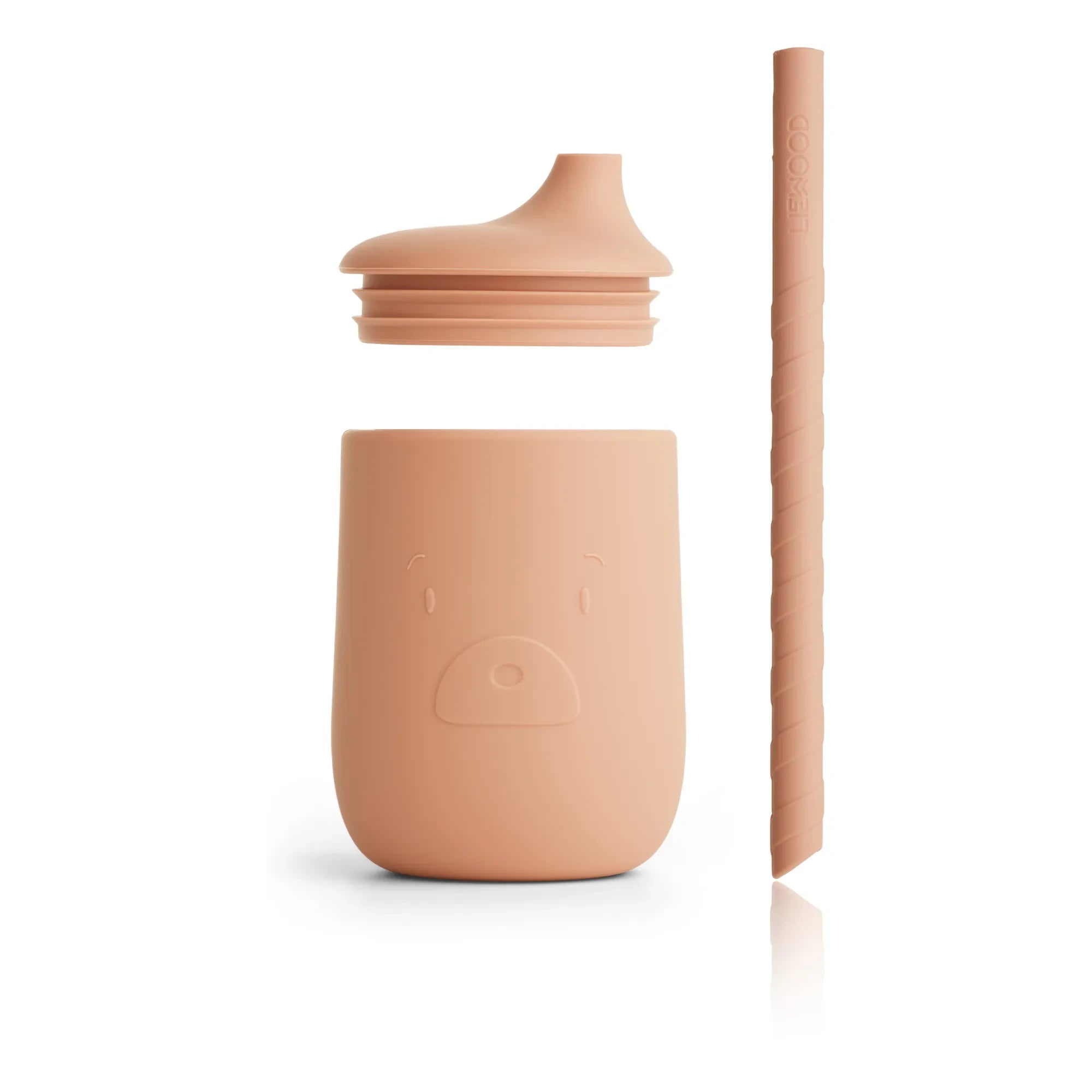 Liewood - Ellis Pipetli Silikon Bardak - 2'li Set | Pembe