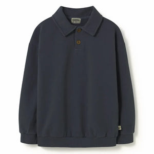 Cozmo - Piero organik pamuklu polo yaka sweatshirt | Lacivert