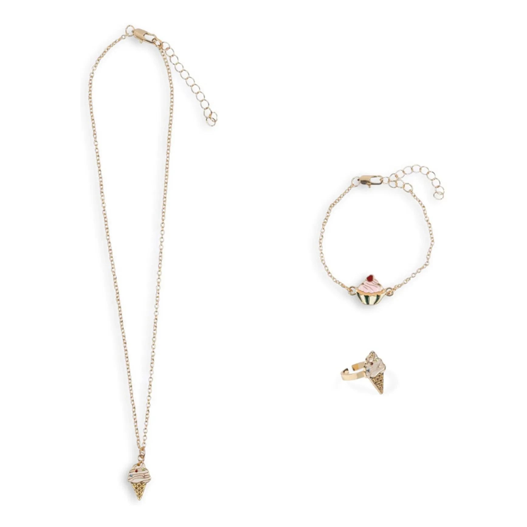 Konges Sløjd - Halsketten-, Armband- und Ring-Set Glaces | Gold
