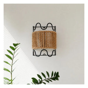Honoré - Dolores Raffia & Metal Wall Lamp | Black