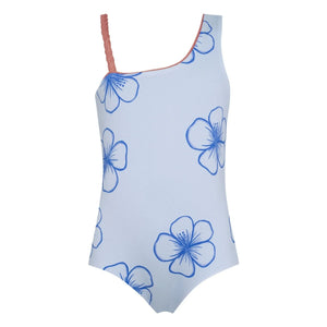 Pepita & Me - Marea Fleurs Asymmetrischer Badeanzug | Hellblau