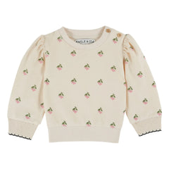 Emile et Ida - Cherry Organic Cotton Towel Sweatshirt | Cream