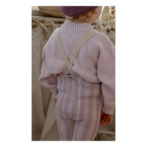 Silly Silas - Striped Organic Cotton Strapless Blind Tights | Lavender