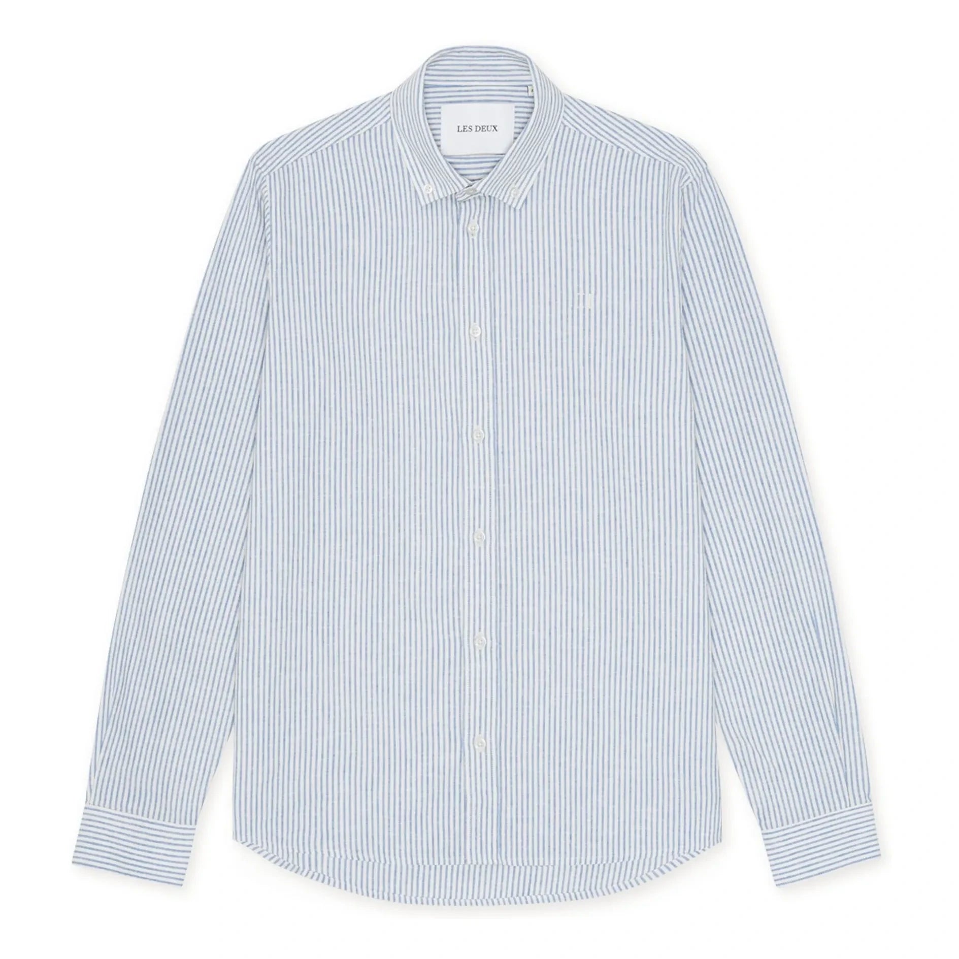 Les Deux - Çizgili gömlek Konrad Linen | Azure mavi