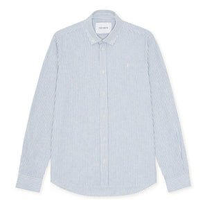 Les Deux - Çizgili gömlek Konrad Linen | Azure mavi