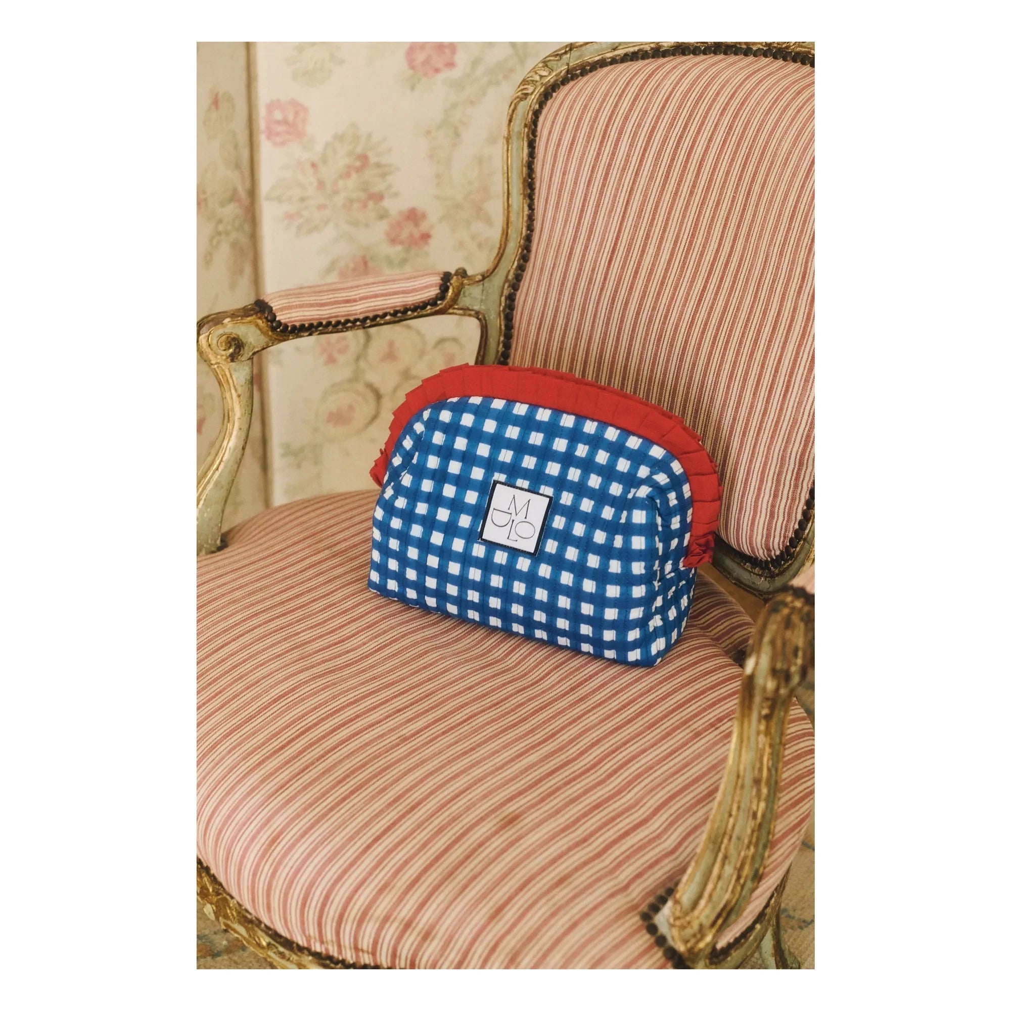 Maria de la Orden - Carreaux Amy Clutch aus Baumwolle | Blau