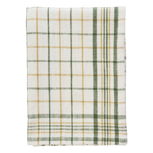 Madame Stoltz - Cotton checkered kitchen towel | Green
