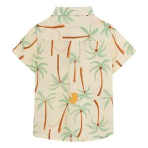Pepita & Me - Guayabera Palm Kurzarmhemd | Elfenbein