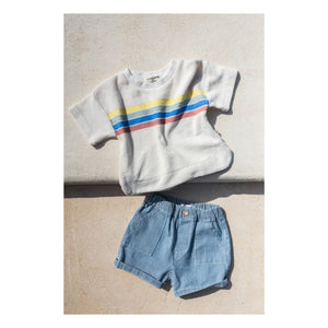 1+ in the family - Alocs Striped Towel T-shirt | White