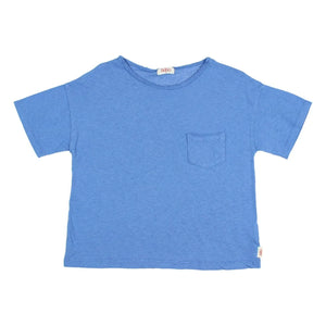 Búho - Linen pocket detailed T-shirt | Light Blue