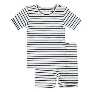 Petit Lem - Fitilli Organik Pamuk ve Modal Kısa Pijama | Lacivert