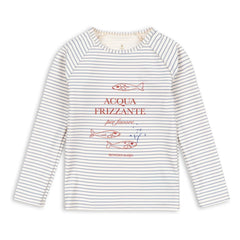 Konges Sløjd - UV-Schutz-Bade-T-Shirt Aster Stripe aus recycelten Fasern | Beige