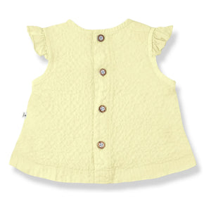 1+ in the family - Apolonia Seersucker blouse and bloomer set | Pale yellow