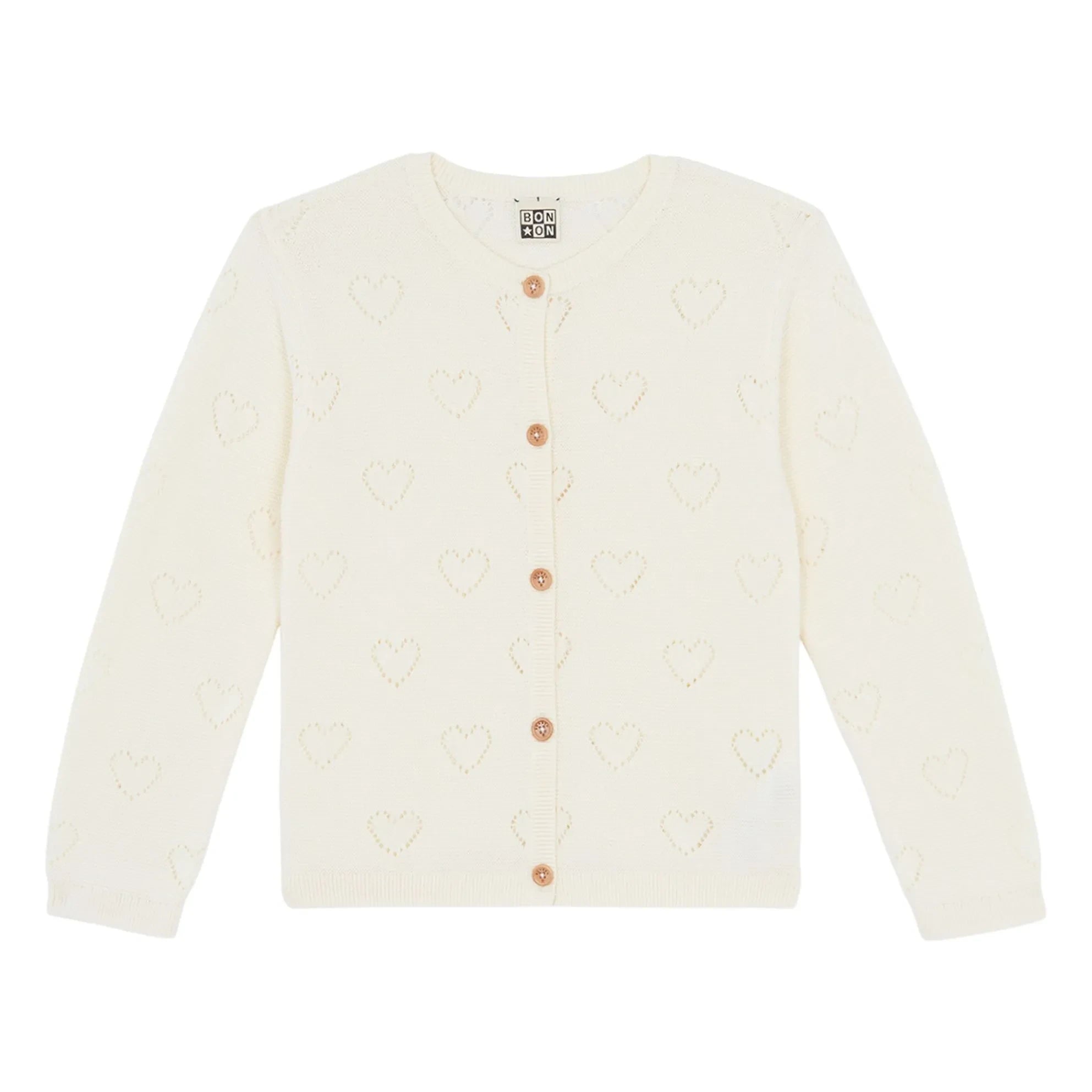 Bonton - Lilou Cœurs Strickjacke | Ecru