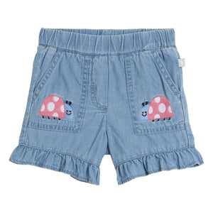 Stella McCartney Kids - Denim Kısa Şort Ladybirds Organik Pamuk | Mavi