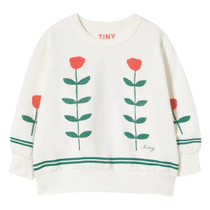 Tinycottons – Sweatshirt aus Bio-Baumwolle mit Blumenmuster | Weiß