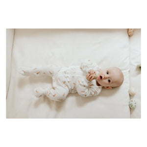 Petit Lem - Carrot Footed Pajama, Ribbed Organic Cotton | White