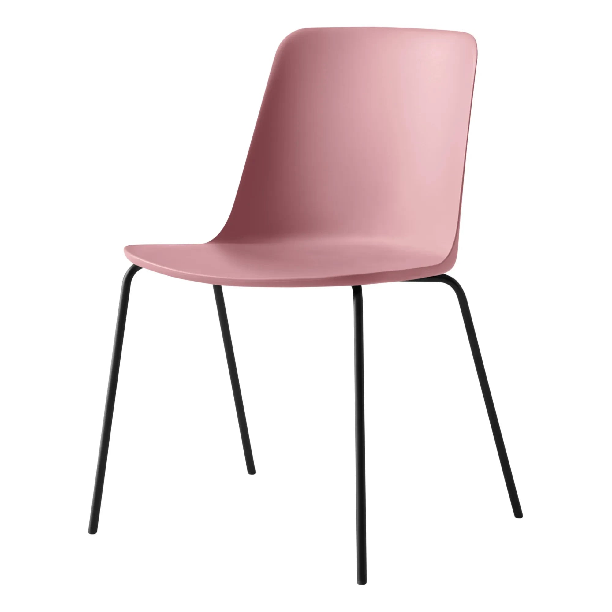 & Tradition - Rely HW65 Chair, Black Frame | Pink