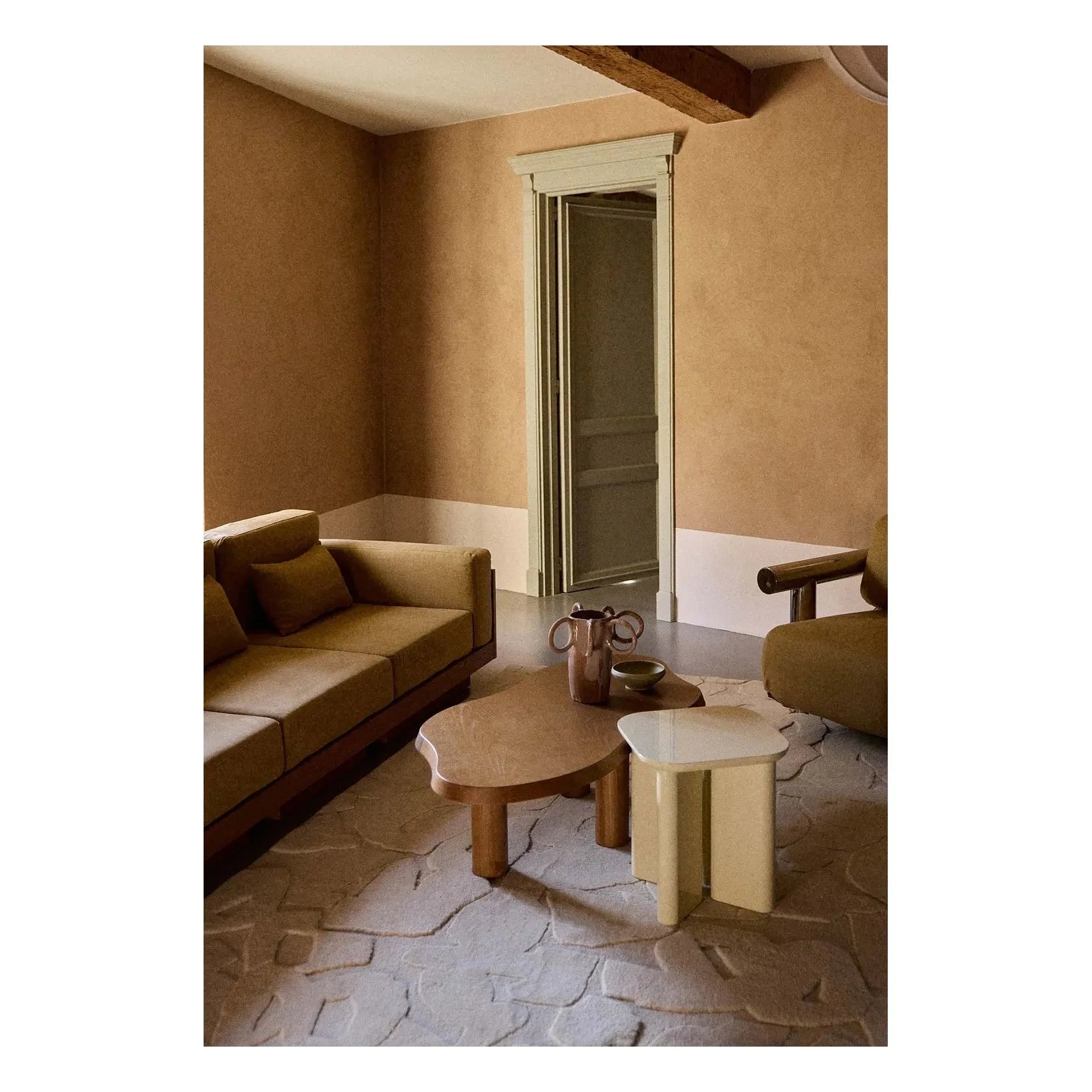 Gabrielle Paris - Garance lackierter Holz-Beistelltisch | Creme