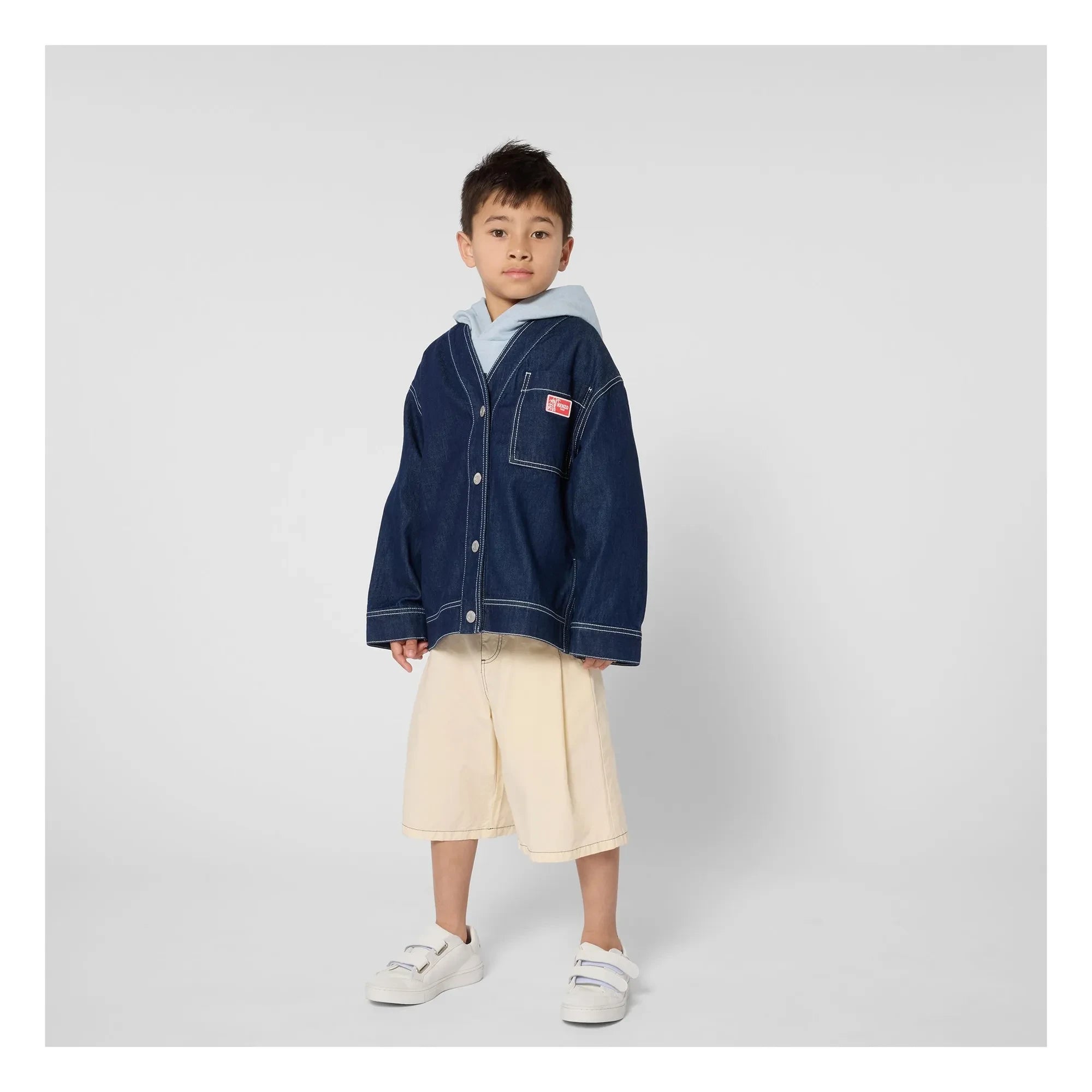 Kenzo - Denim V yaka ceket Kenzo Garden | Koyu Mavi