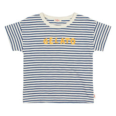 Búho - Striped Gelato Organic Cotton T-Shirt | Navy Blue