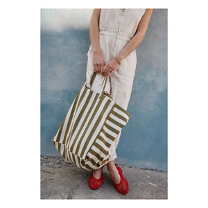 Rose in April - Elisa Striped Tote Bag | Olive