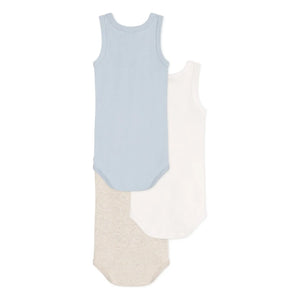 Petit Bateau - 3'lü Düz Askısız Body Seti | Mavi