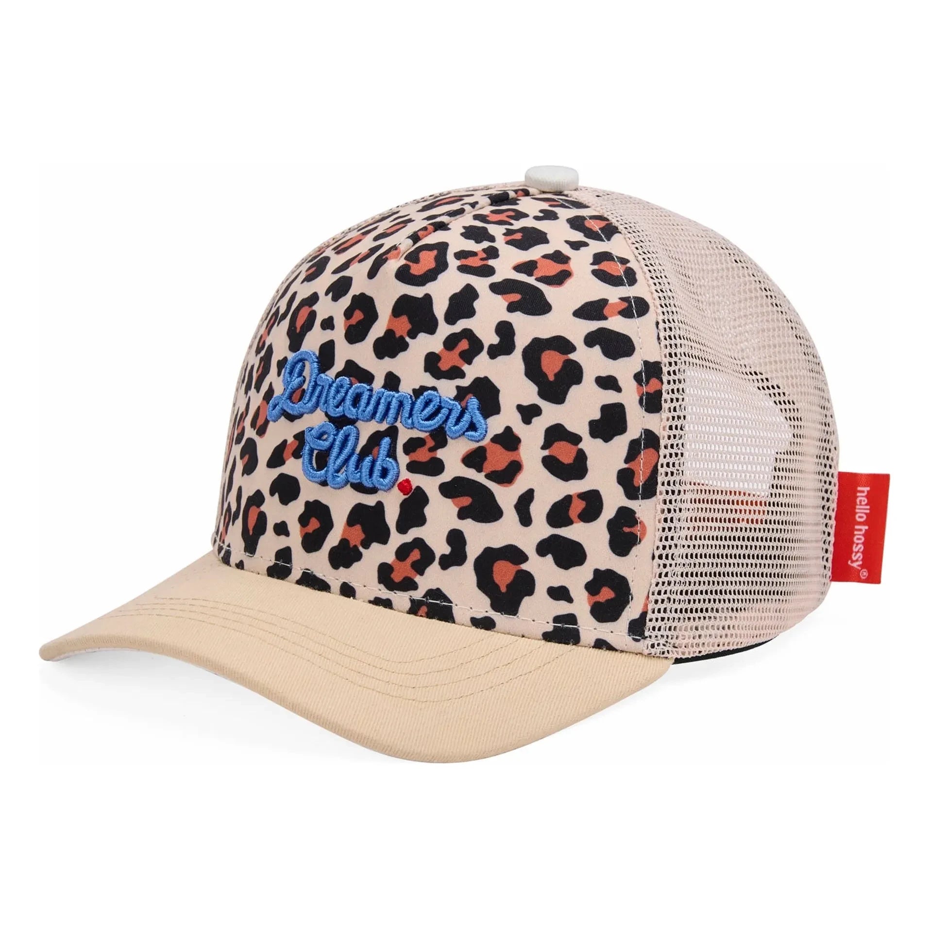 Hello Hossy – Trucker Mütze Leopard gebogener Schirm recycelte Fasern | Creme