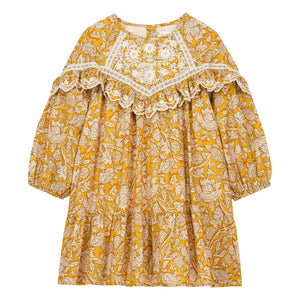 Louise Misha - Orana Fleurie Bio-Baumwollkleid | Honig