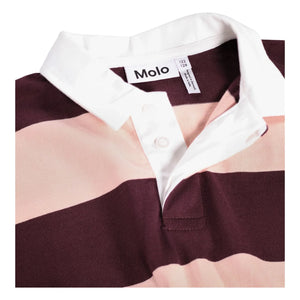 Molo - Carlott Çizgili Organik Pamuklu Polo Elbise | Kahverengi