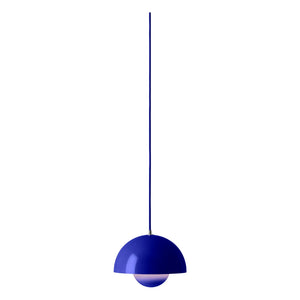 & Tradition - Flowerpot VP1 Sarkıt Lamba, Verner Panton, 1968 | Mavi