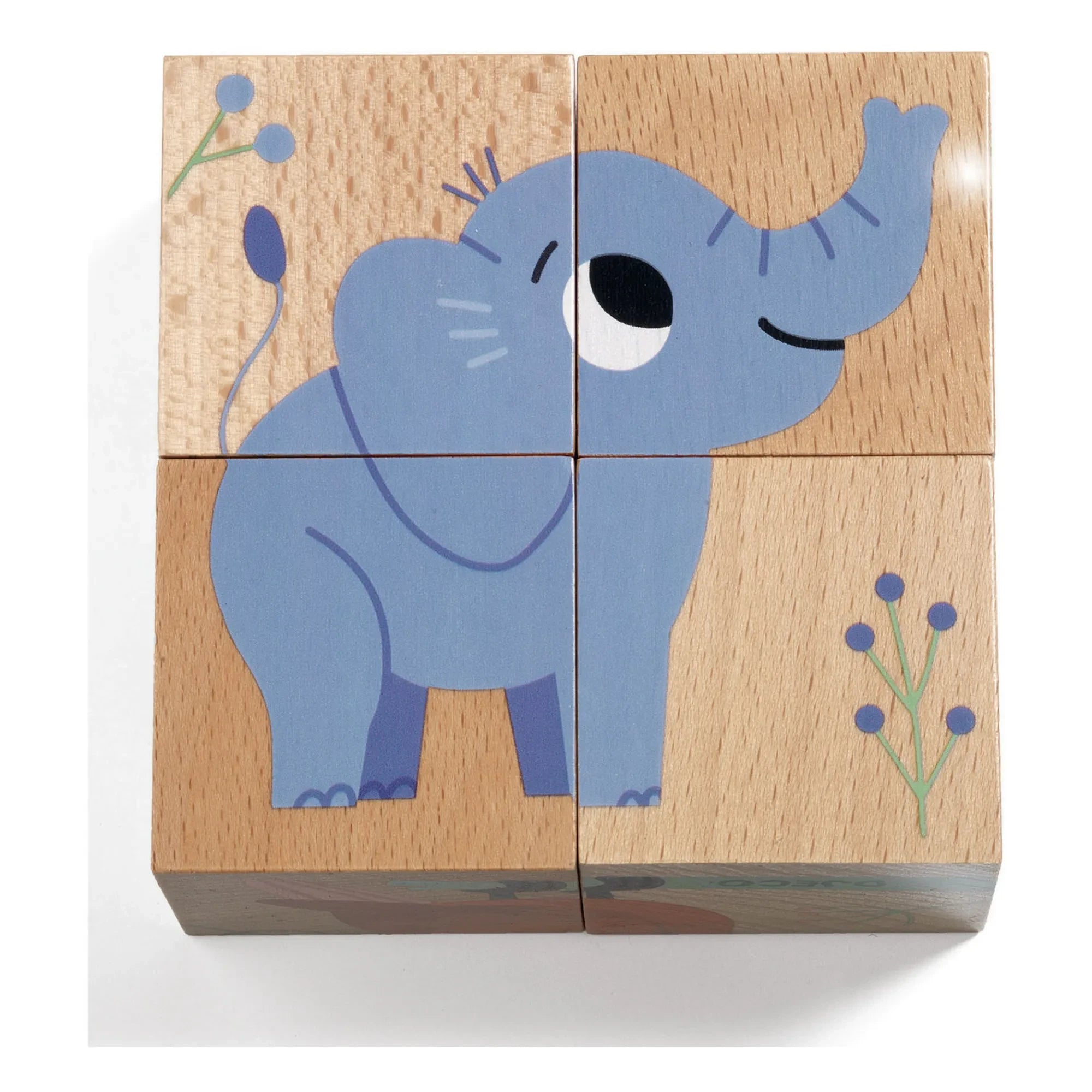 Djeco - Wild & Co Wooden Puzzle Cubes