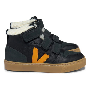 Veja - V-10 Mid Scratch Lined Sneakers | Siyah