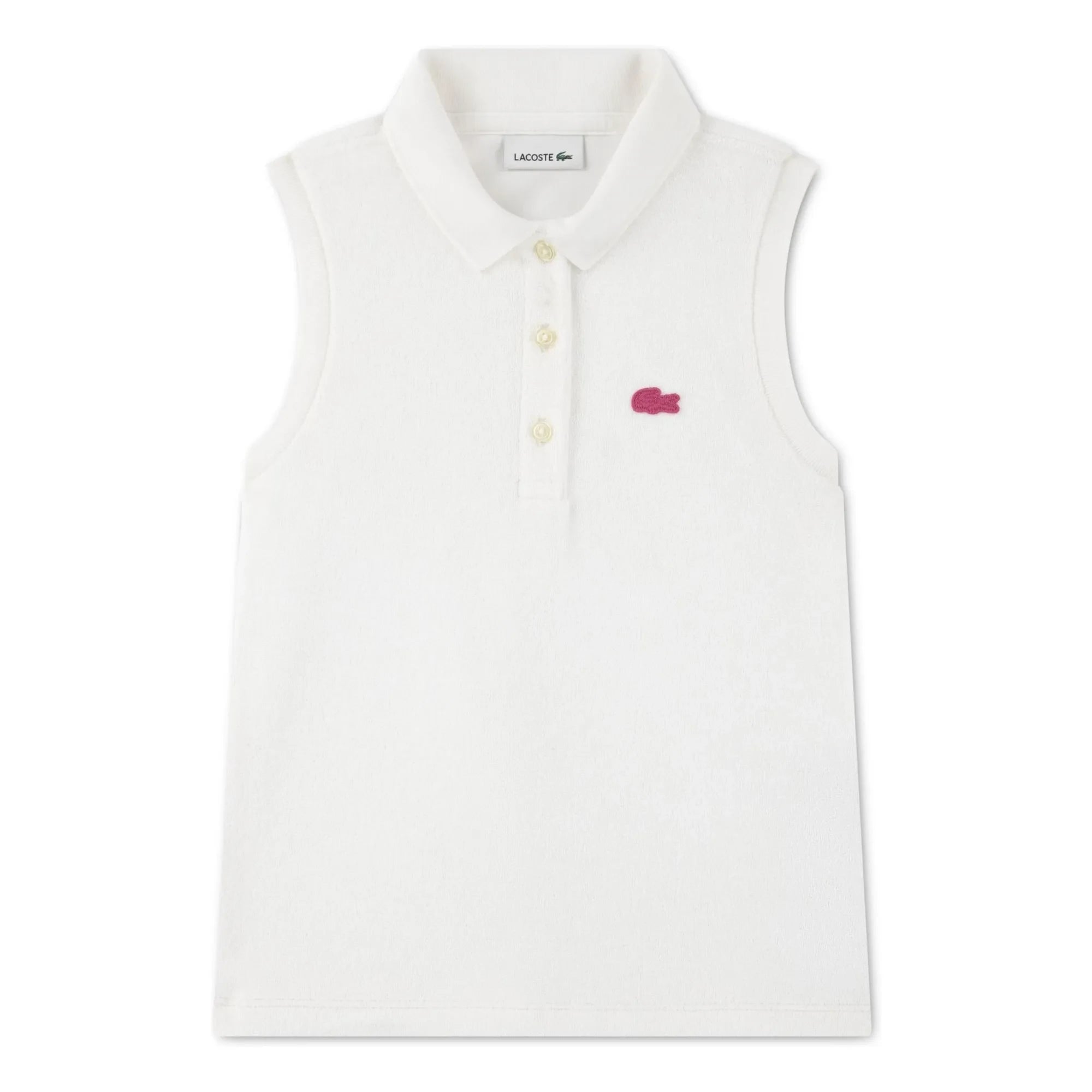 Lacoste - Organik Pamuk Logolu Kolsuz Polo Tişört | Kırık beyaz