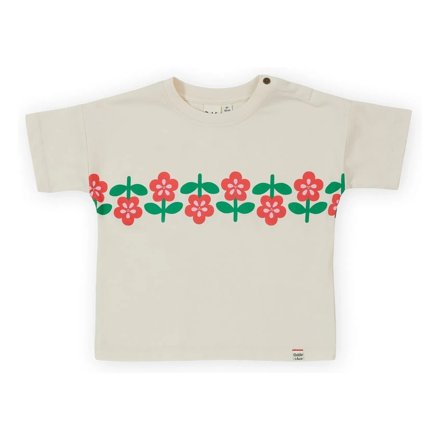 Goldie + Ace - Flower Tişört | Ivory