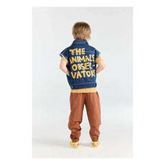 The Animals Observatory - Denim Hog Organic Cotton Sleeveless Jacket | Dark Blue