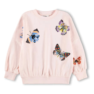 Molo - Marika Schmetterlinge Bio-Baumwoll-Sweatshirt | Hellrosa