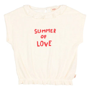 Búho - Summer Of Love Volant-Frottee-T-Shirt | Ecru