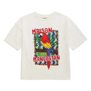 Maison Mangostan – T-Shirt Papagei | Weiß