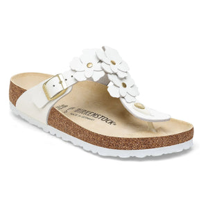 BIRKENSTOCK - Gizeh Çiçek Süslemeli Sandaletler Doğal Deri | Beyaz