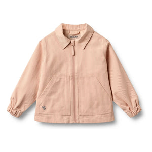 Weizen - Gestreifte Bio-Baumwolljacke Bofo | Pfirsich