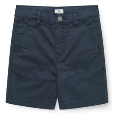Copenhagen Colors - Organic Cotton Twill Hem Shorts with Topstitch | Navy Blue