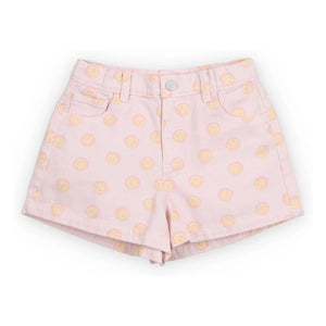 the new society - Denim Smiley Pamuklu Şort BCI | Soluk Pembe